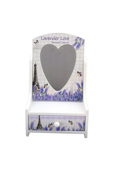 OEM Caseta lemn cu 1 sertar si oglinda, model 1, 14x23cm