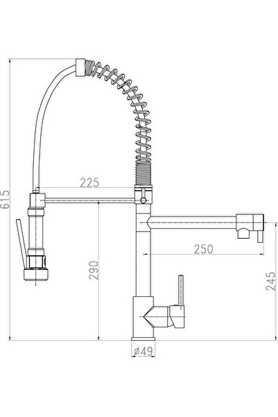 HESANIT Deck Mounted Kitchen Mixer With Sprayer - Chrome Single Handle Pull Down