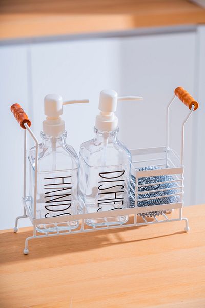 ACAR Louvre Double Liquid Soap Dispenser with Metal Stand - 500 ml