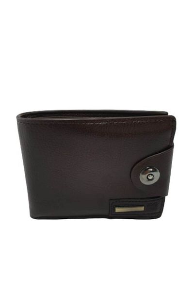 OEM Men's wallet made of artificial leather, brown, 10x13cm