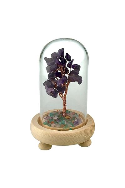 OEM Decoratiune pomisor in cupola, cu pietre de adventurin, 8x14 cm, mov-multicolor