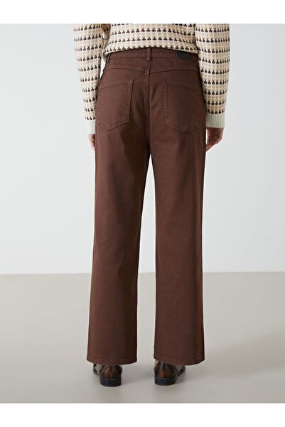 LC Waikiki Kahverengi Wideleg Kadın Jean Pantolon