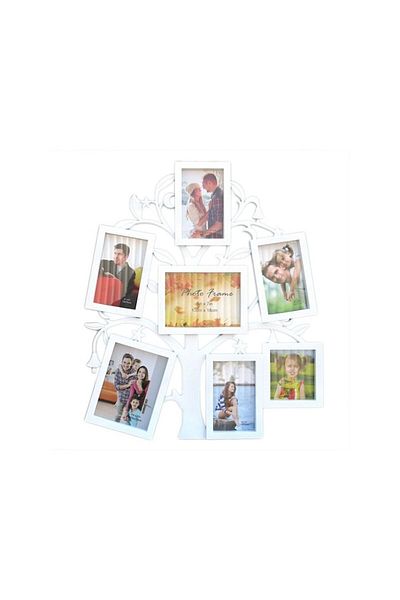 OEM Photo Frame, Plastic, Tree, Collage 7 Pictures, 13X18cm/15x10cm, White