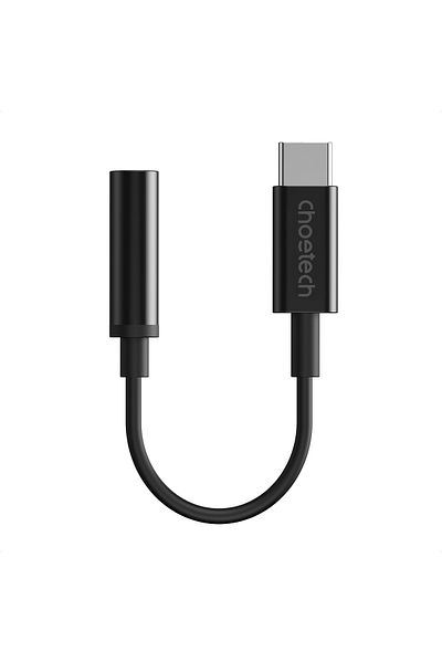 CHOETECH Przejściówka adapter audio USB-C - Jack 3.5mm 11cm czarna
