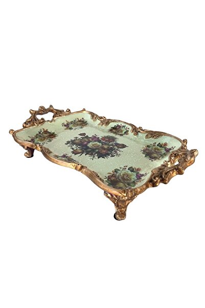 OEM Platou - fructiera - din rasina cu picioare si toarte, 38x9 cm