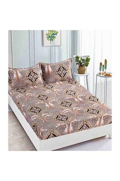 JOJO HOME Husa de pat si 2 fete de perna, Jojo Home, Cocolino, 2 persoane, 3 piese, Imprimeu Elegant, 180x200c