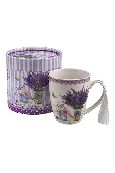 OEM Cană ceramică cu lavandă și sfoară într-o cutie cadou