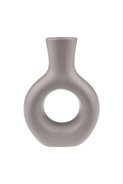 OEM Ceramic Decorative Vase, 13x18 cm, Grey