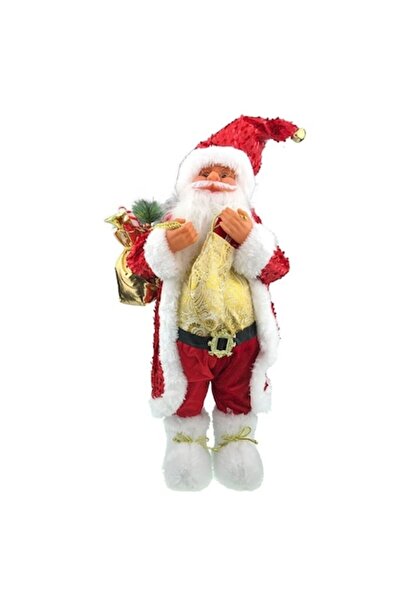 OEM Figurină Moș Crăciun cu haine textile 90x40 cm