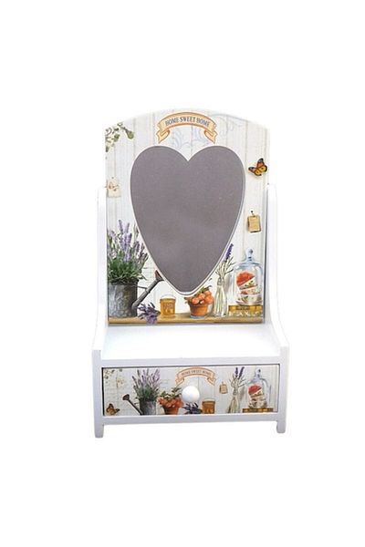 OEM Wooden jewelry box with one drawer and mirror, model 2, 14x23cm