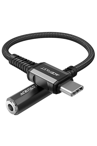 Acefast Przejściówka adapter do słuchawek audio AUX USB-C na 3.5mm mini jack 18cm czarny