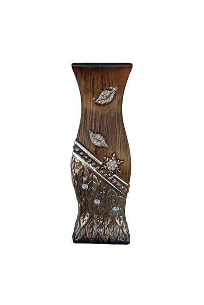 OEM Vază ceramică cu frunze și flori, M1, 11x30 cm