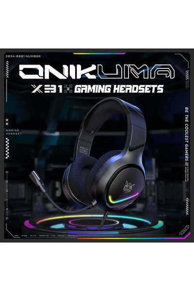 Onikuma X31 Wired Professional Gaming Headset RGB Lighting Stereo With Microphone