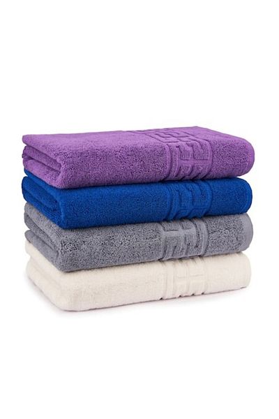 OEM Set 4 Towels Purple, Blue, White, Gray 70x140cm 100% Cotton 550gr