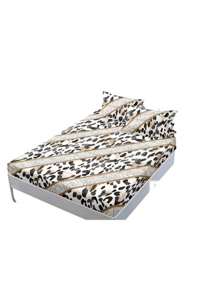 OEM Husa de pat si fete de perna, Finet, 3 piese, 1 persoana, 140x200cm, imprimeu Animal Print, Multicol