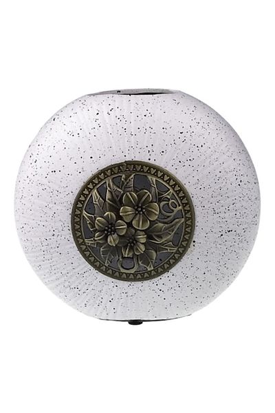 OEM Vază ceramică cu puncte și ornamente metalice 22x22 cm M3