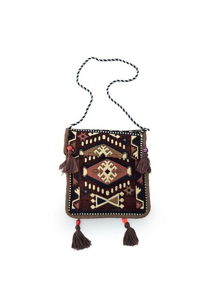 OEM Geanta cu Ciucuri, Broderie Traditional, Poliester, 30X33cm, Multicolor M5