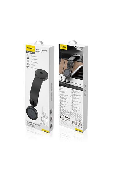DUDAO Încărcător auto inductiv de 15 W cu suport de telefon MagSafe pentru cabină - Negru