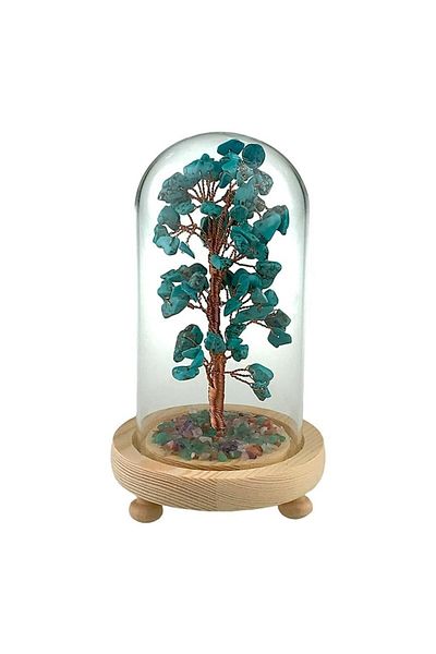 OEM Decoratiune pomisor in cupola, cu pietre de adventurin, 10x18 cm, turcoaz-multicolor