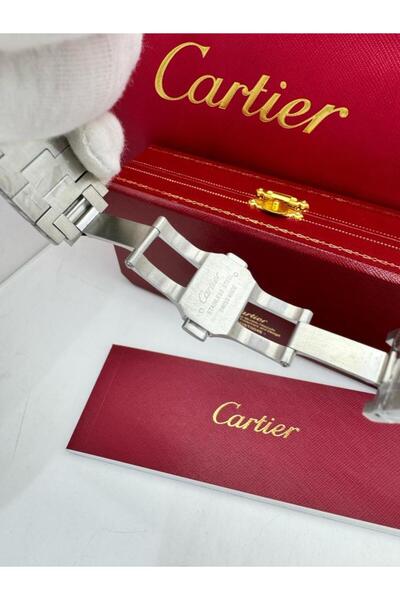catera Cartier Santos Men's Watch with Brown Dial