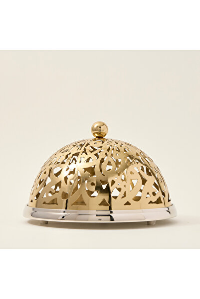 LA MESA حامل كيك مقبب مزخرف بالخط العربي مطلي بالنيكل