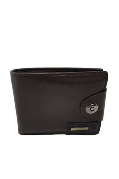 OEM Men's wallet made of artificial leather, brown, 10x13cm