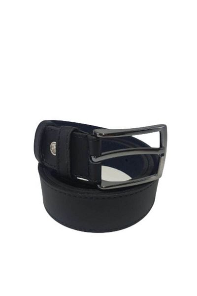 OEM Men's Leather Belt, Matte Black, Simple Stitching, Width 3.5 cm, M4