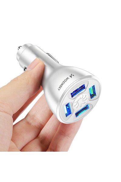 WOZINSKY Ładowarka samochodowa 50W 4x USB-A QC biała