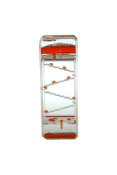 OEM Plastic Decoration with Liquid and Bubbles, 6x16 cm, Transparent-Red