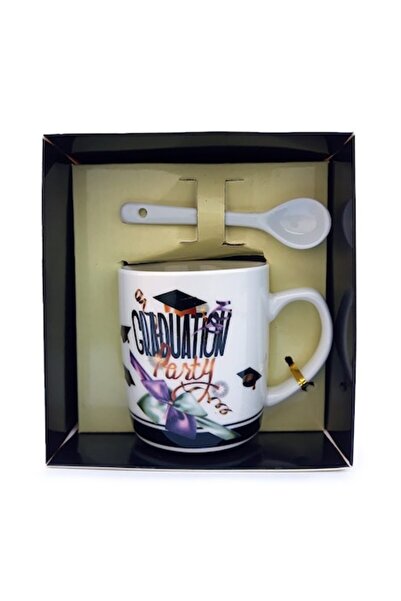 OEM Cană ceramică cu lingură, Dedicație de absolvire, 200ml, Model1