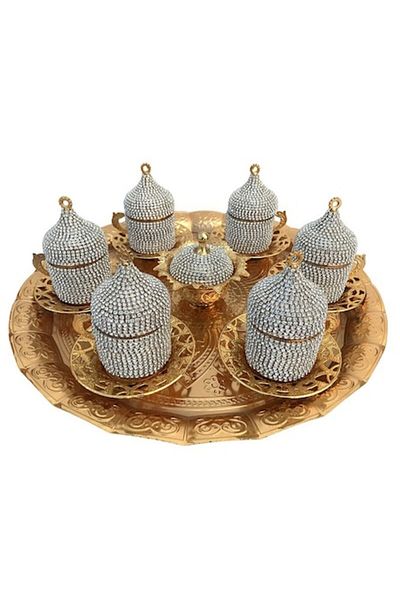 OEM Set de ceai/cafea din ceramică cu cristale, M4, 37x36 cm