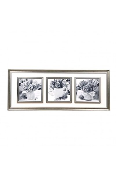 OEM Tablou, Plastic, 3 Imagini, 117X47cm, Alb-Negru