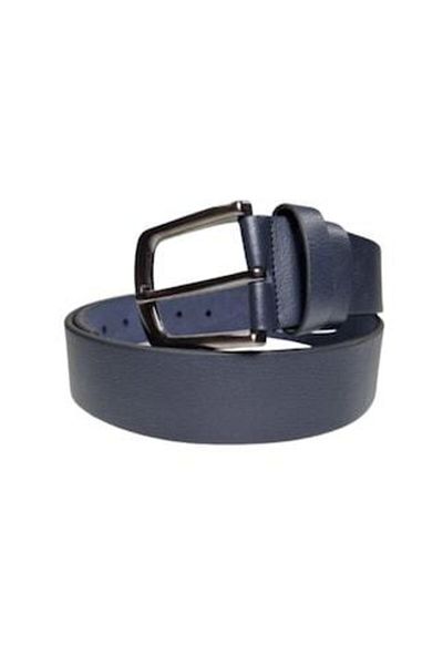 OEM Curea bărbătească, piele, bleumarin, lățime 3,5 cm, lungime 115 cm