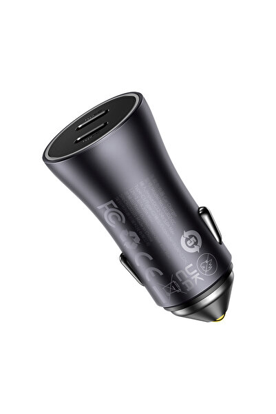 Baseus Încărcător auto Golden Contactor Pro 2xUSB-C 40W Gri