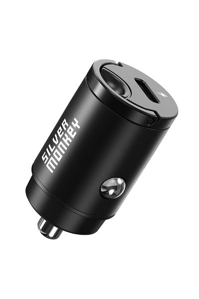 Silver Monkey Încărcător auto pentru priză brichetă 30W 1x USB-C PD negru