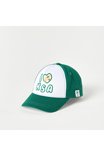 Juniors قبعة مطبوعة باليوم الوطني للمملكة العربية السعودية مع شريط فيلكرو للإغلاق