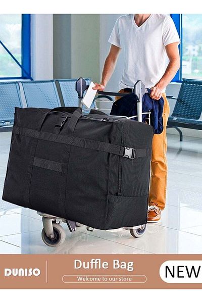 fun zone DUNISO Duffle Bag for Travel, Traveling Storage Bag, Large Moving Bag with Zippers & Carrying Handle