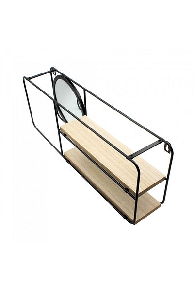 H&S collection Raft de perete cu oglindă 50x19x10 cm