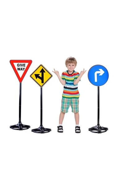 divendi-ro Set de 5 indicatoare rutiere de jucărie, pentru copii de la 3 ani +, XXL, 82 cm înălțime, multicolore