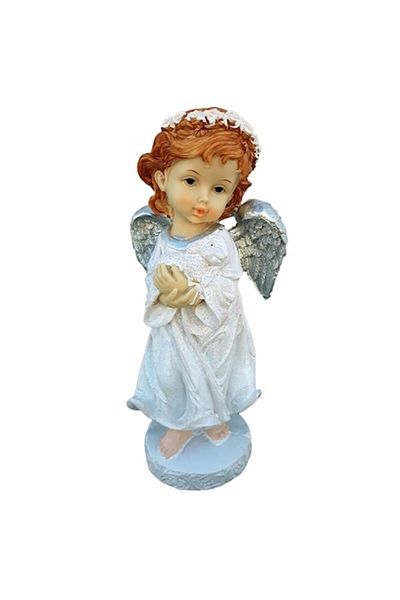 OEM Angel figurine made of resin with wings, 13x27cm, White-Silver, M2