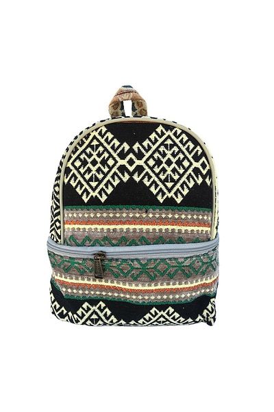 OEM Rucsac din material textil cu model traditional si buzunar mare in fata, M3, 23x27 cm