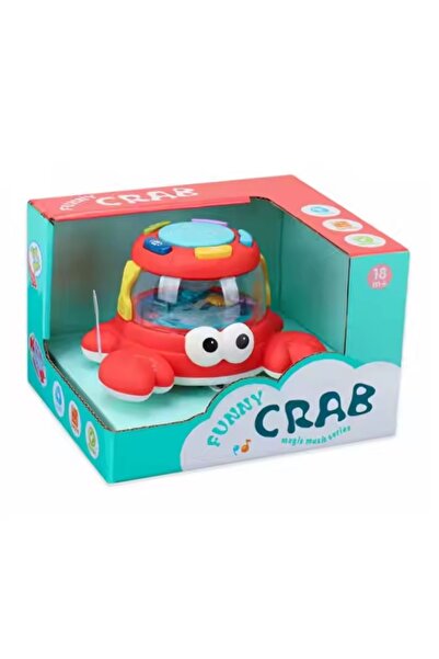 divendi-ro Jucărie interactivă în formă de crab cu sunete, lumini și butoane, roșie