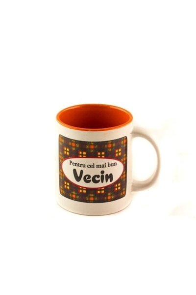 OEM Cană ceramică inscripționată „Pentru cel mai bun vecin”, 200 ml