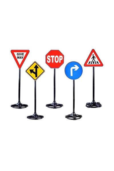 divendi-ro Set de 5 indicatoare rutiere de jucărie, pentru copii de la 3 ani +, XXL, 82 cm înălțime, multicolore