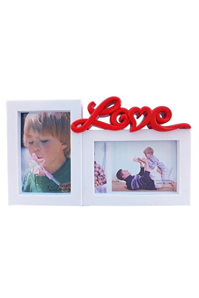 OEM Photo frame with spaces for two photos, with Love text, 30x17cm
