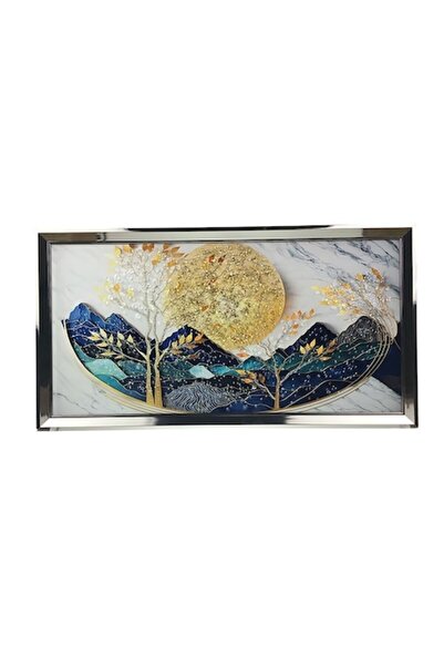 OEM Tablou, Rama Plastic, Aspect Nichelat, 107X57cm, Abstract