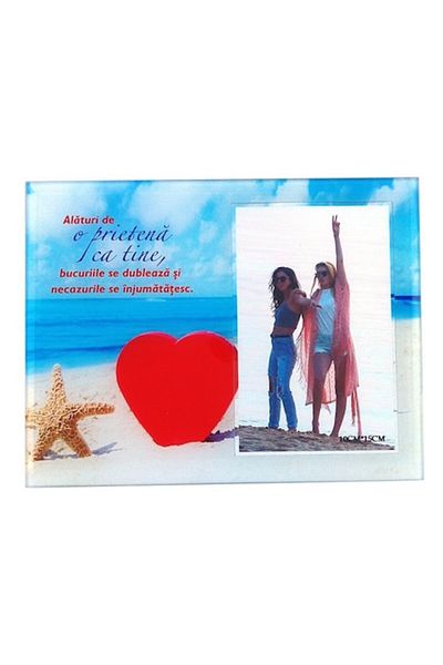 OEM Photo Frame, Glass, 22x17cm, Together with a Friend Like You, Picture 10x15cm, Multicolor
