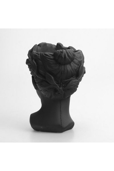 OEM Decor Boy Face Vase, Ceramic 22x15 cm Black