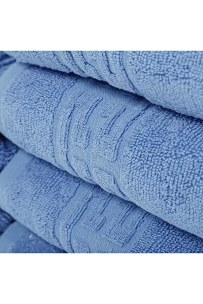 OEM Prosop de baie, bumbac, bordură grecească, 500g/m², 70x140cm, albastru deschis