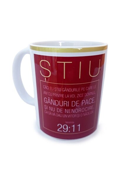 OEM Cană ceramică cu citat religios, Ieremia 29:11, 8x10 cm